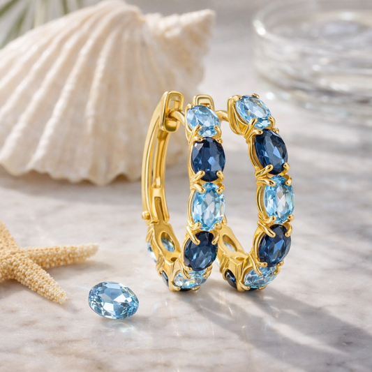 Gemstone Hoop Earring