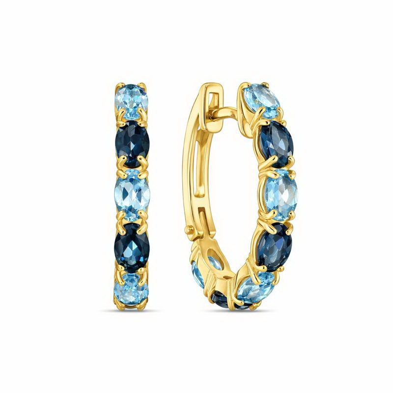 Gemstone Hoop Earring